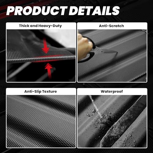 LASFIT 5FT Bed Mat for Jeep Gladiator JT 2026 2025 2024 2023 2022 2021 2020 (60 inches), All Weather TPE Custom Fit Truck Bed Mat Truck Bed Liner, Black - style: Gladiator 2020-2026 Bed Mat