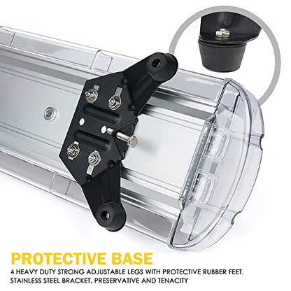 Xprite 48 Inch LED Rooftop Emergency Strobe Warning Lights Bar w/Adjustable Mounting Brackets, for Vehicles, Security, Law Enforcement, Snowplow, Tow Trucks, Crane, Construction Cars - White Amber - color: White Amber