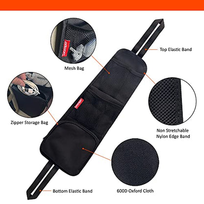 Car Seat Side Organizer, Auto Seat Storage Hanging Bag, Phones, Drink, Stuff Holder with Mesh Pocket for Cars, SUV & Truck 2 Pack - color: 2 Pack
