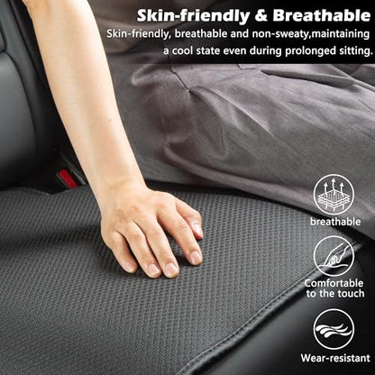 TOPABYTE Rear Seat Covers for Toyota RAV4 2019-2026 LE, XLE, XLE Premium, Limited Breathable Bottom Car Seat Cushion Four Seasons Universal Protector Pad Mat Accessories (3pcs/Black Ice Silk) - size: Rear Seat Cover 3pc