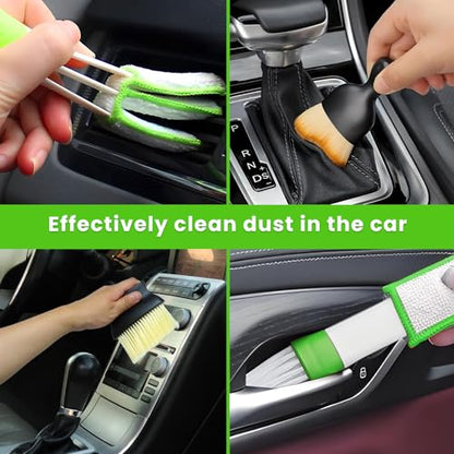 11 Pcs Car Interior Detailing Brush Set, Car Interior Soft Cleaning Brush for Interior Automotive Air Vent, Dashboard, Leather, Wheel, Air-Conditioning Outlet Cleaning