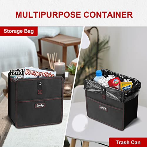Simple Deluxe Car Trash Can with Storage Pockets, Multipurpose Car Garbage Bin with Adjustable Straps, Hanging for Headrest, Foldable and Portable Organizer, 3 Gallon, Black (Pack of 2) - size: 3 Gallon (Pack of 2), style: 1 Pack