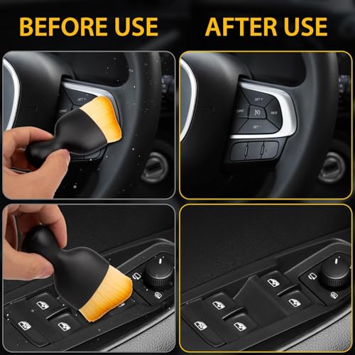 Car Detailing Brush Set, Soft Bristle Interior Cleaning Brushes for Car Dust Removal, Dashboard, Air Vent and Seat Crevice Cleaning (4Pcs Long Handle) - color: 4Pcs Long Handle