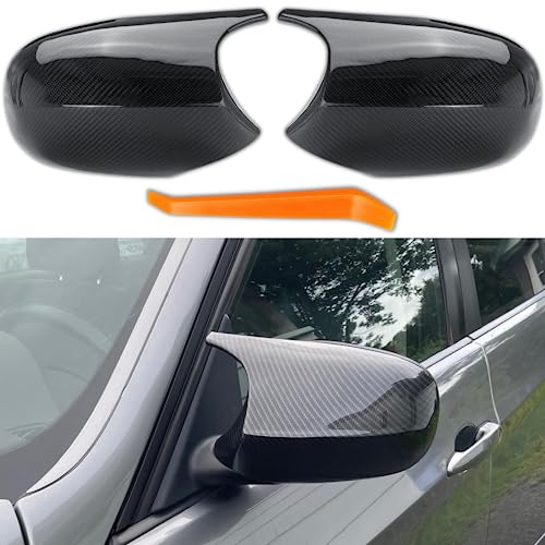1 Pair Car Side Mirror Covers Carbon Fiber Mirror Caps for 2008-2013 BMW 3 Series E90 E92 E93 Lci & BMW 1 Series E87 Lci E82 E88 Facelift Models Exterior Tuning Car Mirror Accessories - M Style - color: Carbon Fiber Style, style: E90 LCI (2009-2012)