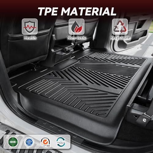 YITAMOTOR Floor Mats Compatible with 2008-2021 Nissan Frontier Crew Cab, Custom Compatible with Truck Floor Liners, All-Weather Protection for Frontier Accessories, 1st & 2nd Row, Black - style: 08-21 Frontier Crew Cab
