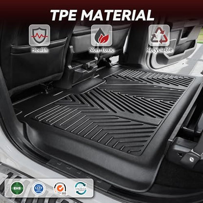 YITAMOTOR Floor Mats Compatible with 2008-2021 Nissan Frontier Crew Cab, Custom Compatible with Truck Floor Liners, All-Weather Protection for Frontier Accessories, 1st & 2nd Row, Black - style: 08-21 Frontier Crew Cab