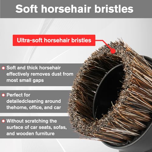 6 Pack Round Dust Brush For Shark Vacuum Attachment Replacement Shark Vacuum Brush Attachment with Vacuum Hose Adapter, For Most Vacuum Cleaners Accessories - style: 6Pack for Shark Vacuum Brush Attachment