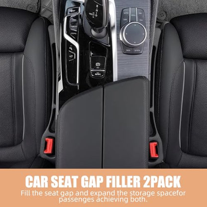 Car Seat Gap Filler Set of 2, Premium Interior Car Accessories, Multifunctional Car Storage Solution with Non-Slip Design, Fits Most Vehicles (Brown) - color: Brown