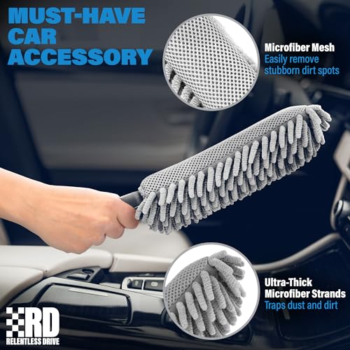 Professional Car Duster Interior - Car Accessories for Women and Men (Lint & Scratch Free)