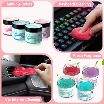 ASFSKY Car Cleaning Gel (Pink,Sakura) Cleaning Putty Universal Dust Cleaning Car Interior Cleaner Keyboard Dust Remover Car Slime Gifts for Men Women girl（1 pack） - color: Pink