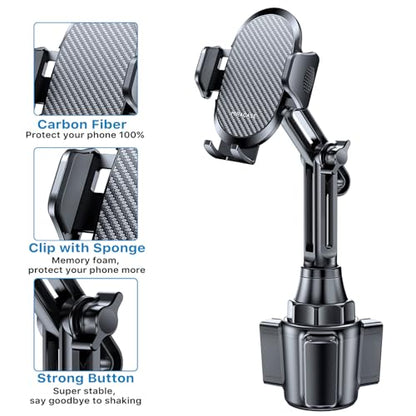 Miracase 2025 Upgraded Universal Cup Phone Holder for Car, [Rotatable & Adjustable] Long Neck Car Cup Holder Phone Mount Compatible with iPhone, Samsung, Google & More Smartphones - style: Classic Single Neck