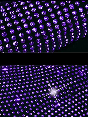 Plush Auto Gear Shift Knob Cover with Crystal Glitter Bling Rhinestones for Girls,Lady Universal Fit (Bling) (Purple) - color: Purple