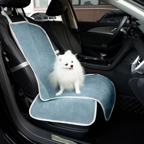 FUNNY FUZZY Dog Car Seat Cover for Front Seat, Dog Seat Cove Waterproof, Scratchproof Non-Slip Car Seat Protector, Universal Fit Most Cars, SUVs, Trucks, Blue - color: Blue, size: Front Seat(18''W x 39''L)