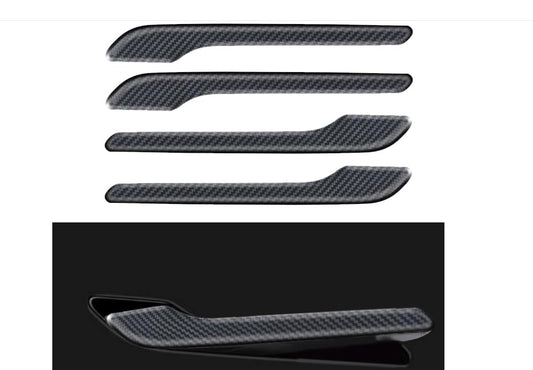 Door Handle Cover FIt for Tesla Model 3/Model y 2017-2025,Carbon Fiber Door Handle Wrap for Car Door Handle Sills Protection Wrap Accessories 4PCS (Gloss Carbon Fiber Pattern) - color: Gloss Carbon Fiber Pattern（ABS）
