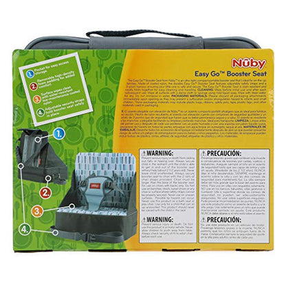 Nuby Easy Go Booster Seat - Travel Booster Seat for Babies and Toddlers - Holds Up to 35 Pounds - 9+ Months - Gray - color: Gray