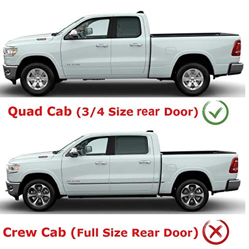 2019-2026 Tape-On Rain Guards for Dodge RAM 1500 Quad cab only Side Window Visor Deflectors Durable Tinted Shades 2019 2020 2021 2022 2023 2024 2025 - size: For Dodge RAM 1500 Quad 2019-2026