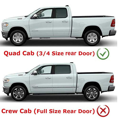 2019-2026 Tape-On Rain Guards for Dodge RAM 1500 Quad cab only Side Window Visor Deflectors Durable Tinted Shades 2019 2020 2021 2022 2023 2024 2025 - size: For Dodge RAM 1500 Quad 2019-2026