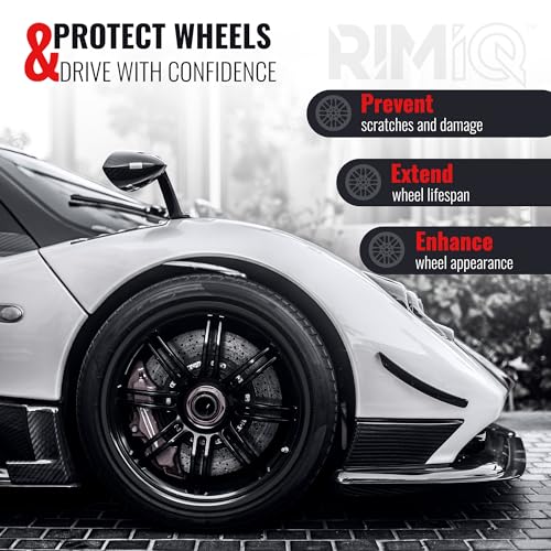 RIMiQ PROTECTiQ PRO Universal Rim Protection Trim - Curb Rash Guard with Award-Winning 3/8" Patented Design and Premium 3M Tape - Fits Up to 4X 24 Wheels, Cars, Trucks, SUVs - Black - color: Black, size: Protectiq Pro