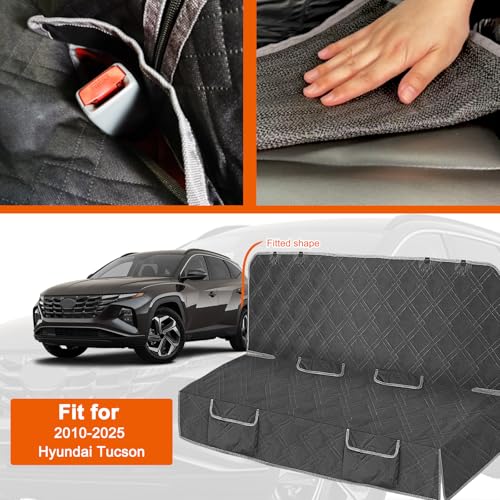 Dog Car Seat Cover Compatible with Hyundai Tucson 2010-2025, Waterproof Pet Bench Seat Cover for Back Seat, 600D Heavy Duty Scratch Proof Nonslip Truck Seat Covers for Dogs - size: 2010-2025 Tucson
