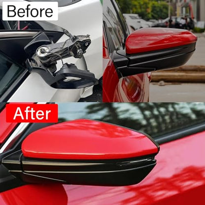 Moonlinks Compatible with 2016-2021 Honda Civic Driver Side Mirror Cover Replacement,Red Mirror Cap for 10th Gen Civic,2019-2022 Insight,Left Side(1PC) - size: 10th-Left Red