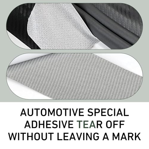 Car Door Sill Protector, Carbon Fiber Scratch-resistant & Anti-slip Door Sill Protector Strips, Stylish Sporty Vehicle Decal Accessories, for Most Vehicles, Sedans, SUVs (Black)