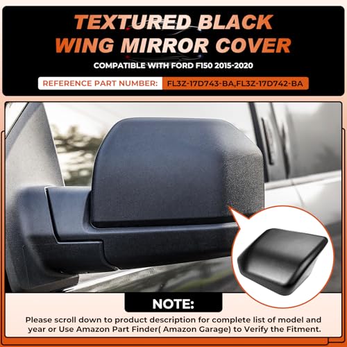 Glossy Black Mirror Cover Caps Rearview Side Mirror Covers Fit for Ford F150 2015-2020 Left Driver Side Replaces #FL3Z-17D743-BA -1 PC - size: Fit for Ford F150 2015-2020-Left Driver Side