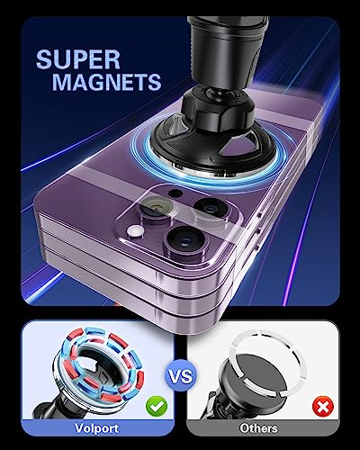 for Magsafe Vent Mount [Horizontal/Vertical]: Ultra Strong Magnetic Car Phone Holder, Circle Magnet Air Vent Stand for Mag Safe Phone Grip, iPhone 16 15 14 Pro Max Samsung Cellphone Case, Ring Holder - style: Vent Mount