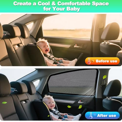 Car Window Shades for 2016-2021 Civic - Rear Side Window Sun Shade for Baby, Breathable Mesh Car Privacy Window Covers, UV Protection & Heat Insulation for Road Trips, Napping, Camping (2 PCS) - size: Civic(16-21)R-2PCS