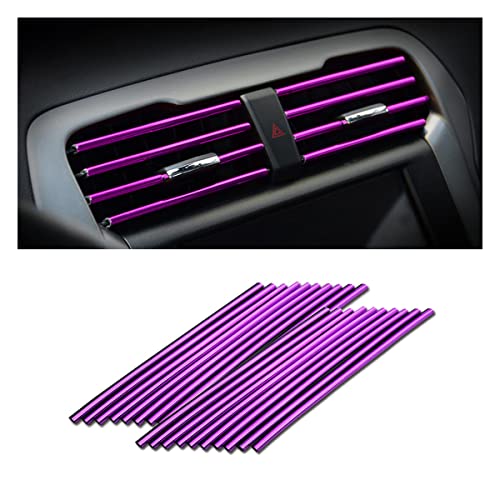 8sanlione Car Air Conditioner Decoration Strip for Vent Outlet, 20 Pieces Universal Waterproof Bendable Polyvinyl Chloride Trim Decoration, Suitable for Most Car - Interior Accessories (Purple) - color: Purple