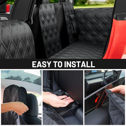 Dog Car Seat Cover For Back Seat Compatible With Tesla Model Y/3 - Pet Travel Hammock For Suv - Pets Backseat Covers For Car Seats -Waterproof Cars Seat Extender Protector Dogs with Headrest Protector - size: Tesla Dog Car Seat - Standard