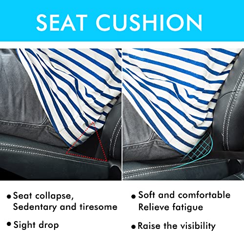 Car Seat Cushion, Car Memory Foam Seat Cushion, Car Seat Wedge Cushion, Back Support, Pain Relief for Road Driving Long Trip Essentials(Black)