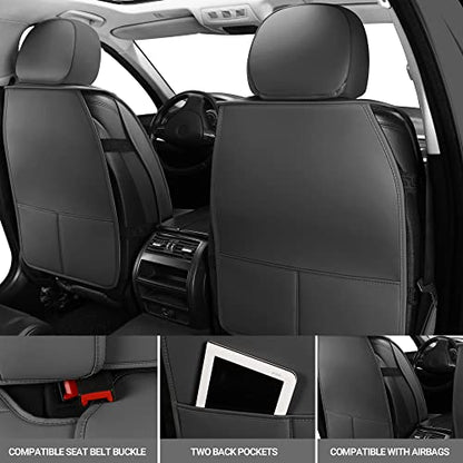 AOOG Leather Car Seat Covers Universal fit Most Sedans SUV Trucks (Front seat, Grey) - color: GREY, size: FRONT PAIR