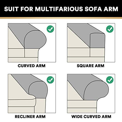 PrinceDeco 4 Pack Thick Velvet Stretch Armrest Covers for Chairs and Sofas - Non Slip, Brown - color: Brown