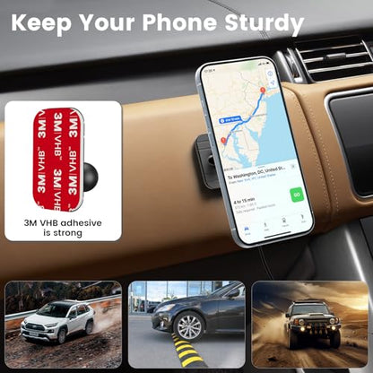 OHLPRO 15W Magsafe Car Mount Charger for iPhone 17, Fast Wireless Charging Magnetic CD Slot Holder with 3M Adhesive Base for Dashboard, Aluminum Shell, Compatible with iPhone 16 15 14 Series, Blue - color: Blue