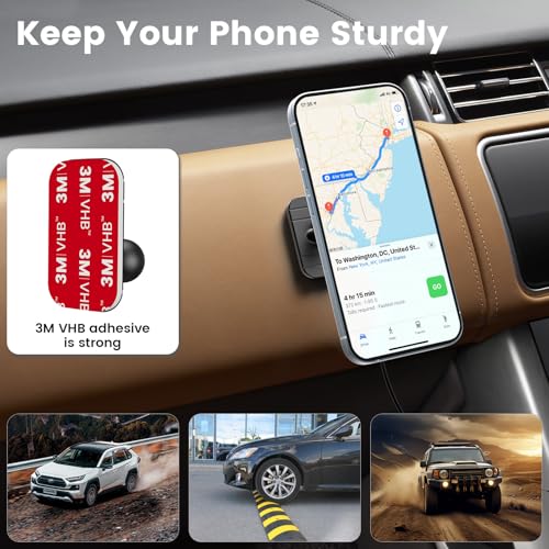 OHLPRO 15W Magsafe Car Mount Charger for iPhone 17, Fast Wireless Charging Magnetic CD Slot Holder with 3M Adhesive Base for Dashboard, Aluminum Shell, Compatible with iPhone 16 15 14 Series, Red - color: Red