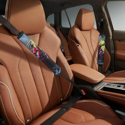 Seat Belt Cover Pads Grapes Art Painting Car Seat Belt Covers for Women Men Adults Kids Soft Comfortable Auto Seatbelt Cushion Shoulder Strap Pad Handle Wraps, 1 Pair - color: Grapes Art Painting
