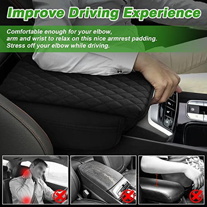 Shademax Center Console Cover Custom Fit for Hyundai Santa Cruz 2022 2023 2024 2025 2026 Armrest Cover Cushion Pad Santa Cruz Accessories PU Leather Armrest Seat Box Protector with Pockets Storage Bag - size: Size for Hyundai Santa Cruz 2022-2026