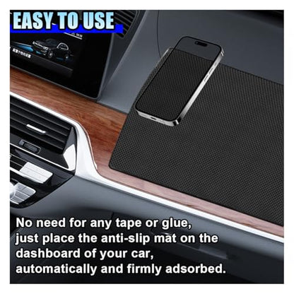 Anti-Slip Dashboard Mat 15.6"x7.7" Large Universal Non-Slip Rubber Pad for Car - Sticky Adhesive Gripping Mat for Cell Phone Sunglasses Keys GPS Coins - Reusable Car Dashboard Organizer (Grid) - color: Grid