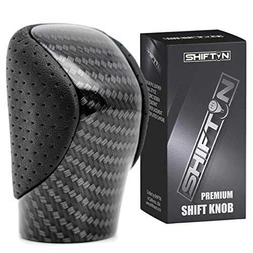 Gear Shift Knob Shifter for Lexus ES GS GX is NX RC RX 200t 300 350 3450h 450hL 350L (Punched Black Leather/Carbon Pattern) - color: Punched Black Leather / Carbon Pattern
