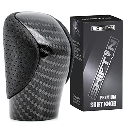 Gear Shift Knob Shifter for Lexus ES GS GX is NX RC RX 200t 300 350 3450h 450hL 350L (Punched Black Leather/Carbon Pattern) - color: Punched Black Leather / Carbon Pattern