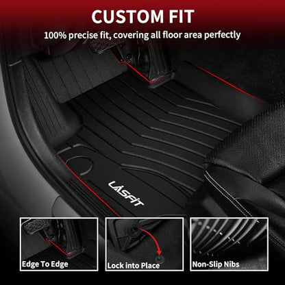 LASFIT Floor Mats for Mercedes Benz C Class 2021 2020 2015-2019 C300 / C400 / C350e / C43 AMG / C63 AMG / C63 AMG S (Fit Sedan Only), All Weather TPE Floor Liners for C Class 1st & 2nd Row Mats - size: For Benz C-Class | 2015-2021 | 1st & 2nd Row