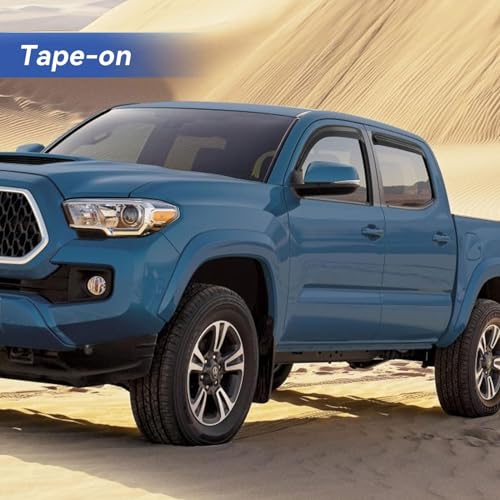 Window Visors Rain Guards for Toyota Tacoma 2005-2023 Double Cab/Full-Size Cab, Out-Channel Window Vent Wind Deflectors Visors Shades for 05-23 Tacoma Crew Cab - size: 2005-2023 Toyota Tacoma