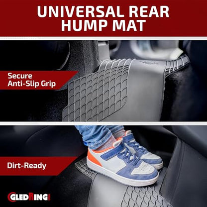 Gledring USA - Universal Rear Hump Mat, Trim to Fit Driveshaft Tunnel Protector for Cars & SUVs - Odor-Free, Non-Slip, All-Weather Rubber, Protects from Rain, Mud, & Snow