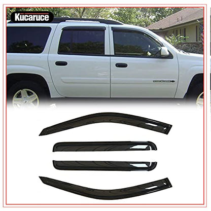 94240 Side Window Wind Vent Deflector, 4pcs Out-Channel Rain Guards Set, Window Visor fit for 2002-2006 Chevy Trailblazer EXT & GMC Envoy XL,2003-2008 Isuzu Ascender - size: 02-06 Chevy Trailblazer EXT