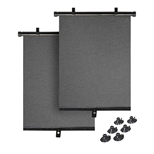 Car Sun Shade for Baby, Car Window Shade Automatic Roller Retractable Sunshades for Side Windows, Blocks 98% of Harmful UV Rays with Suction Cups, UV Protection for Baby & Pets Windshield Sun Shade