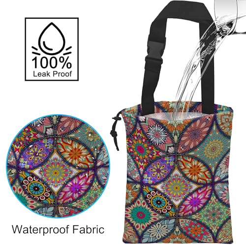 Car Trash Bag Hanging Mandala Flower Car Trash Can Waterproof Garbage Bag Hanging for Car Back Seat - color: Mandala Flower