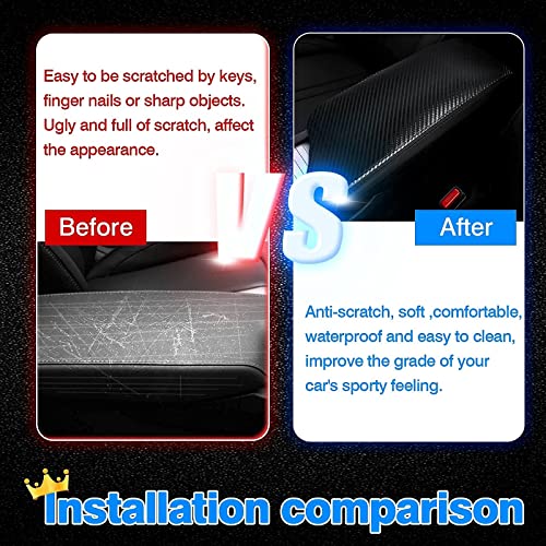 Autorder Center Console Cover for Hyundai Sonata 2020 2021 2022 2023 Accessories Carbon Fiber Armrest Cover Anti-Scratch Middle Console Pad Leather Armrest Protector - size: Hyundai Sonata 2020-2023