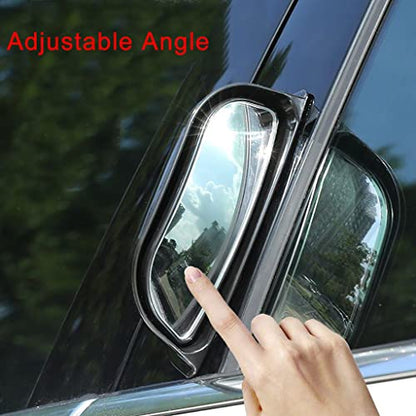 Back Passenger Rear View Mirror Adjustable Blind Spot Mirror,Real Glass,Car SUV Side View Mirror Wide Angle With Convex Surface Stick on B-Pillar for 2nd Row Door Safely Get-Off (Black frame, 1 PC) - size: 1 PC
