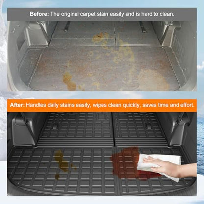 powoq Cargo Mat Compatible with 2020-2025 Kia Telluride Trunk Mat Cargo Liner TPE Back Seat Protector Trunk Liner Replacement for 2020-2025 Kia Telluride Accessories - size: Compatible With Kia Telluride | 2020-2025
