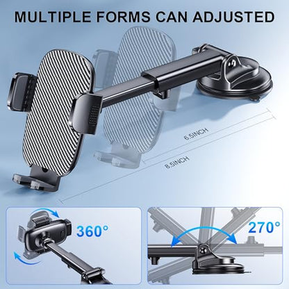 GUWEZ Phone Holder Car Mount for iPhone [Powerful Suction] Phone Mount for Car Dashboard Windshield Air Vent Universal Accessories [Thick Cases Friendly] Automobile Phone Holder Fit iPhone Smartphone - style: Windshield/Dashboard/Vent